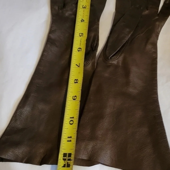 Vintage Brown Mid‎ Length leather gloves 6.34 - Picture 4 of 13